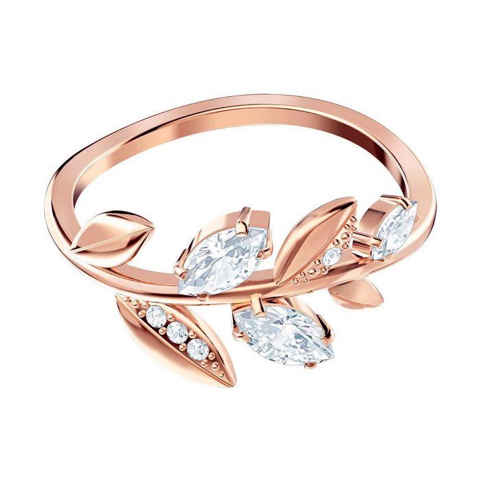 swarovski anello mayfly bianco placcato oro rosa 5409695